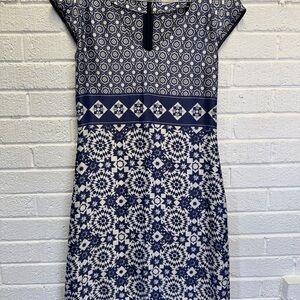 Paul & Shark Blue and White Midi Dress